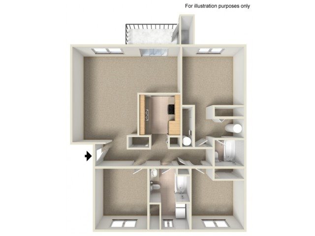 GoGo West 3 Bedroom 2 Bath Floor Plan GoGo West 3 Bedroom 2 Bath Floor Plan